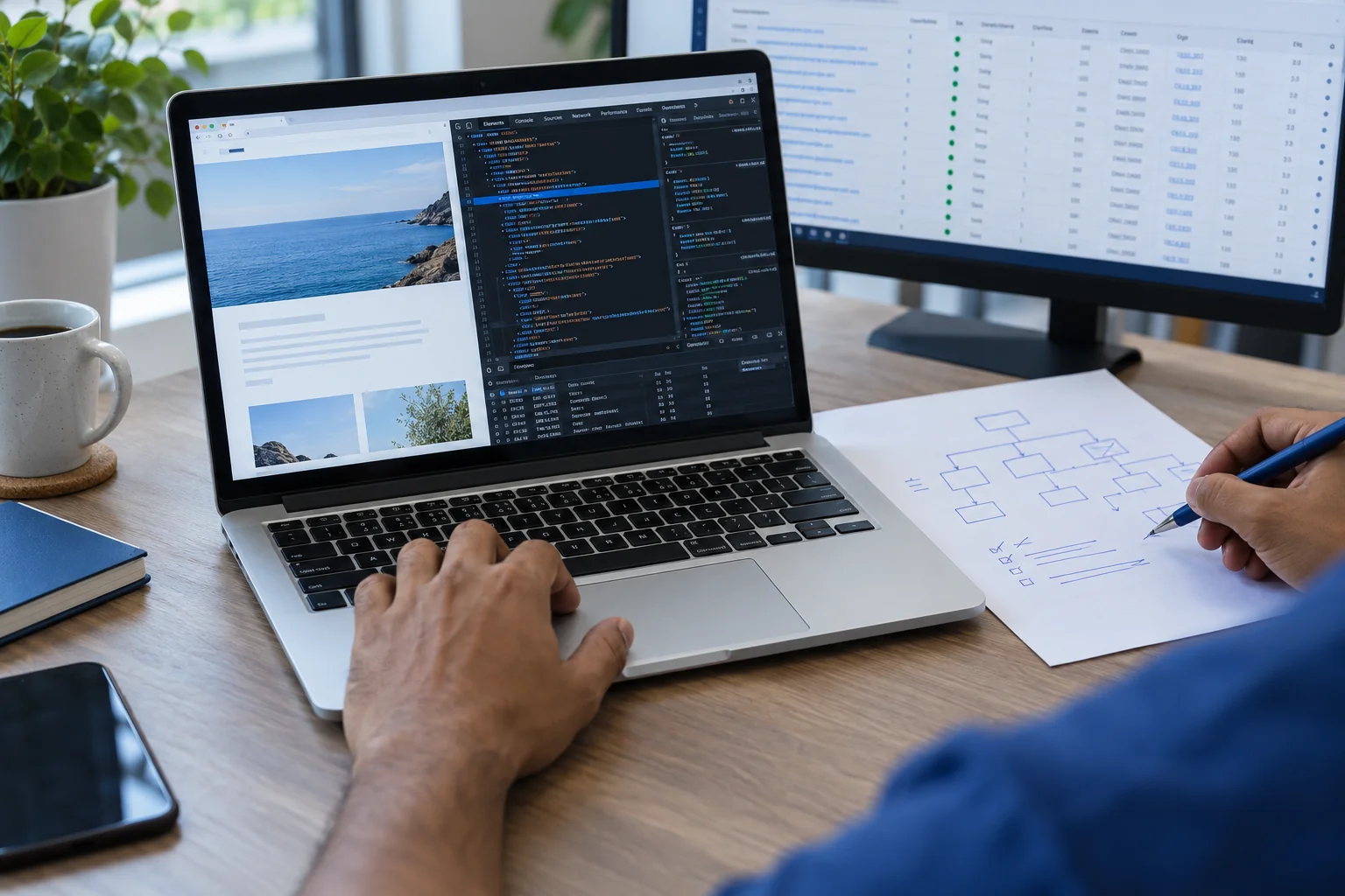 Inspeção do HTML e da renderização de uma página no navegador