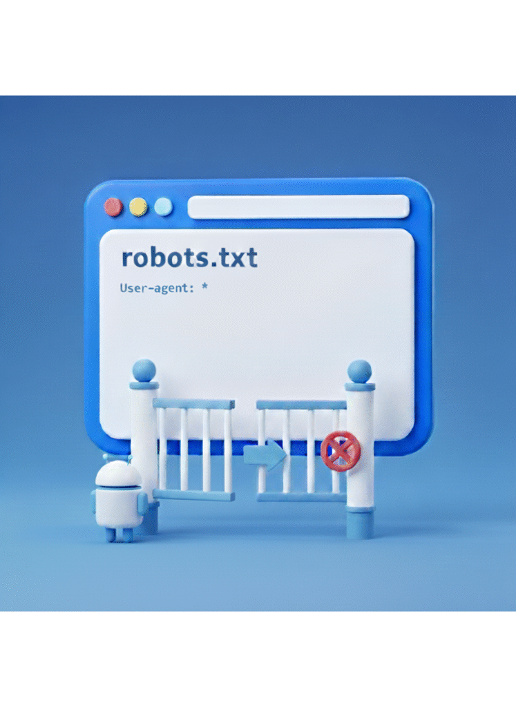 robôs em tela de site escrito robots.txt